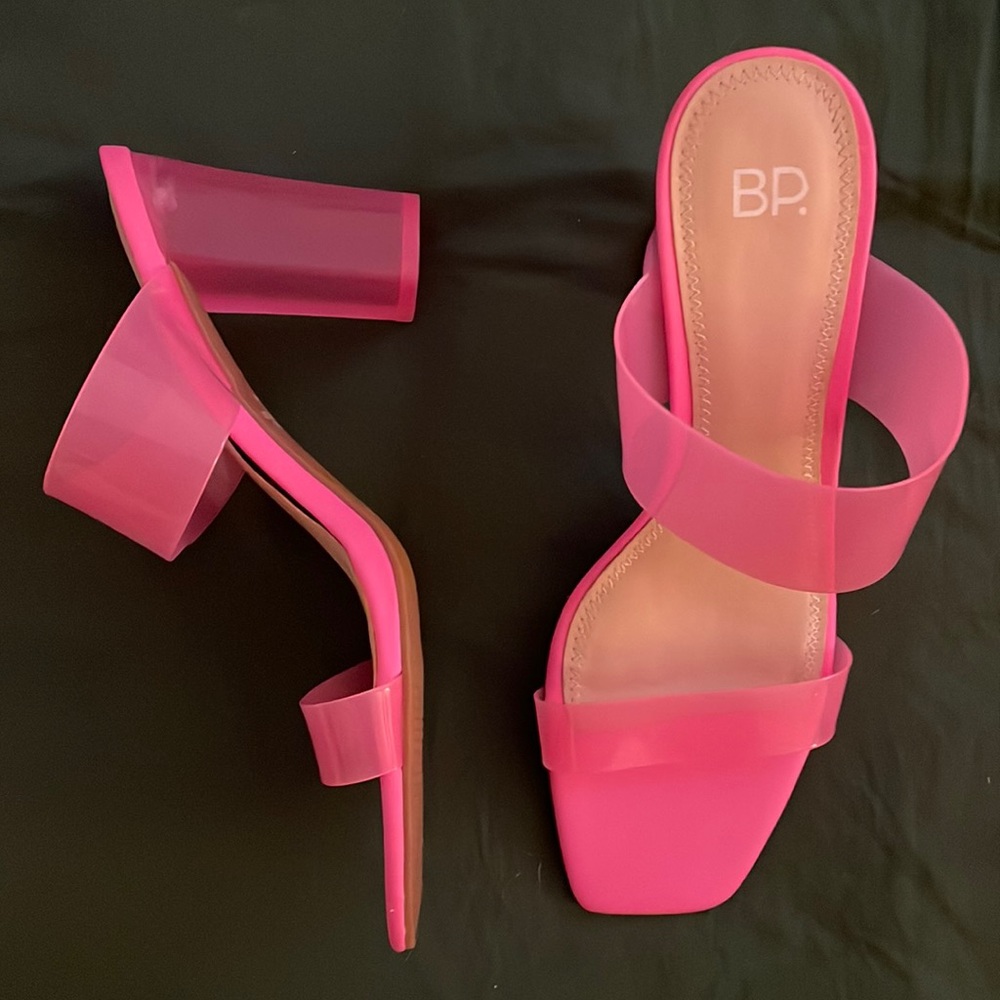 Pink Jelly Block Heels 💓